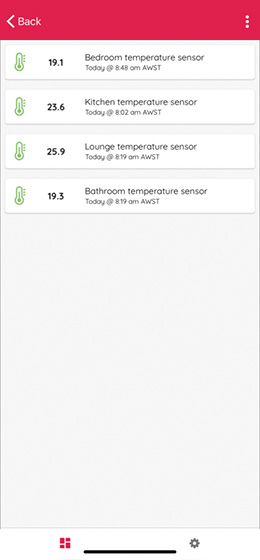 InteliCare app screen 3 - Climate